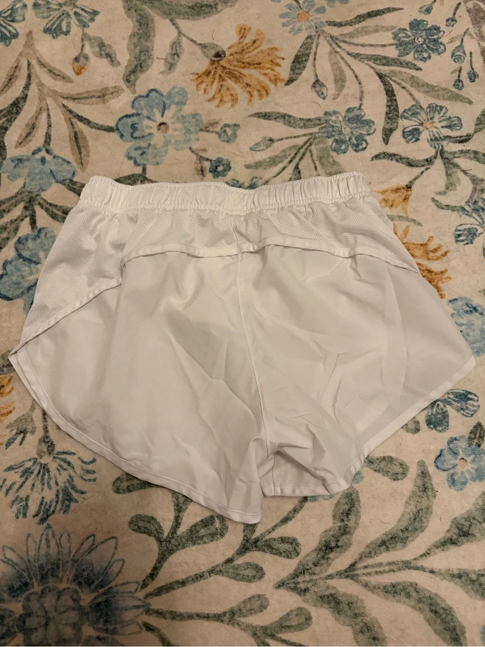Nike White Athletic Running Shorts with Reflective Swoosh
